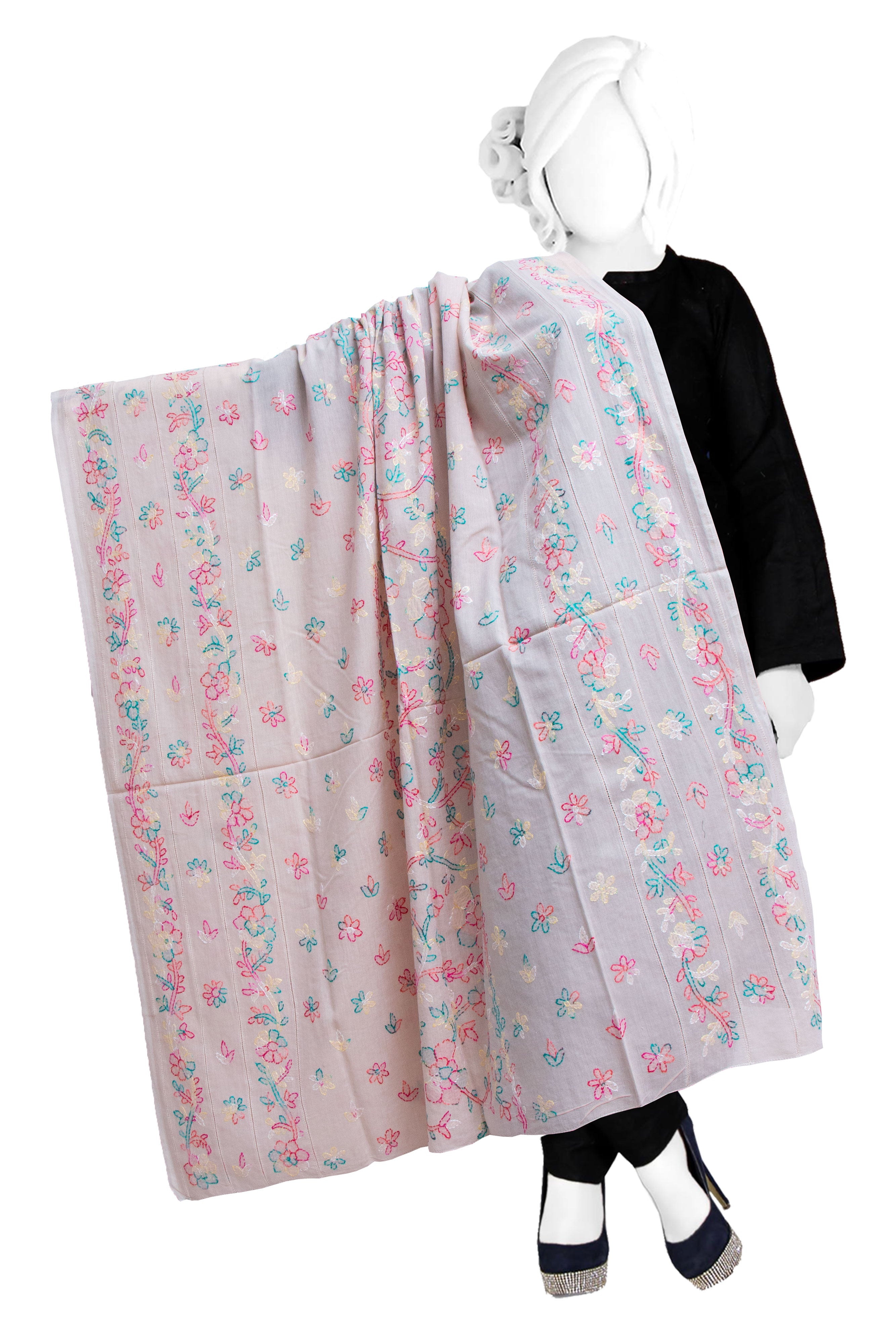 Premium Pure Lawn Fabric Chaddar with Jacquard Tarkashi and Hand Embroidery