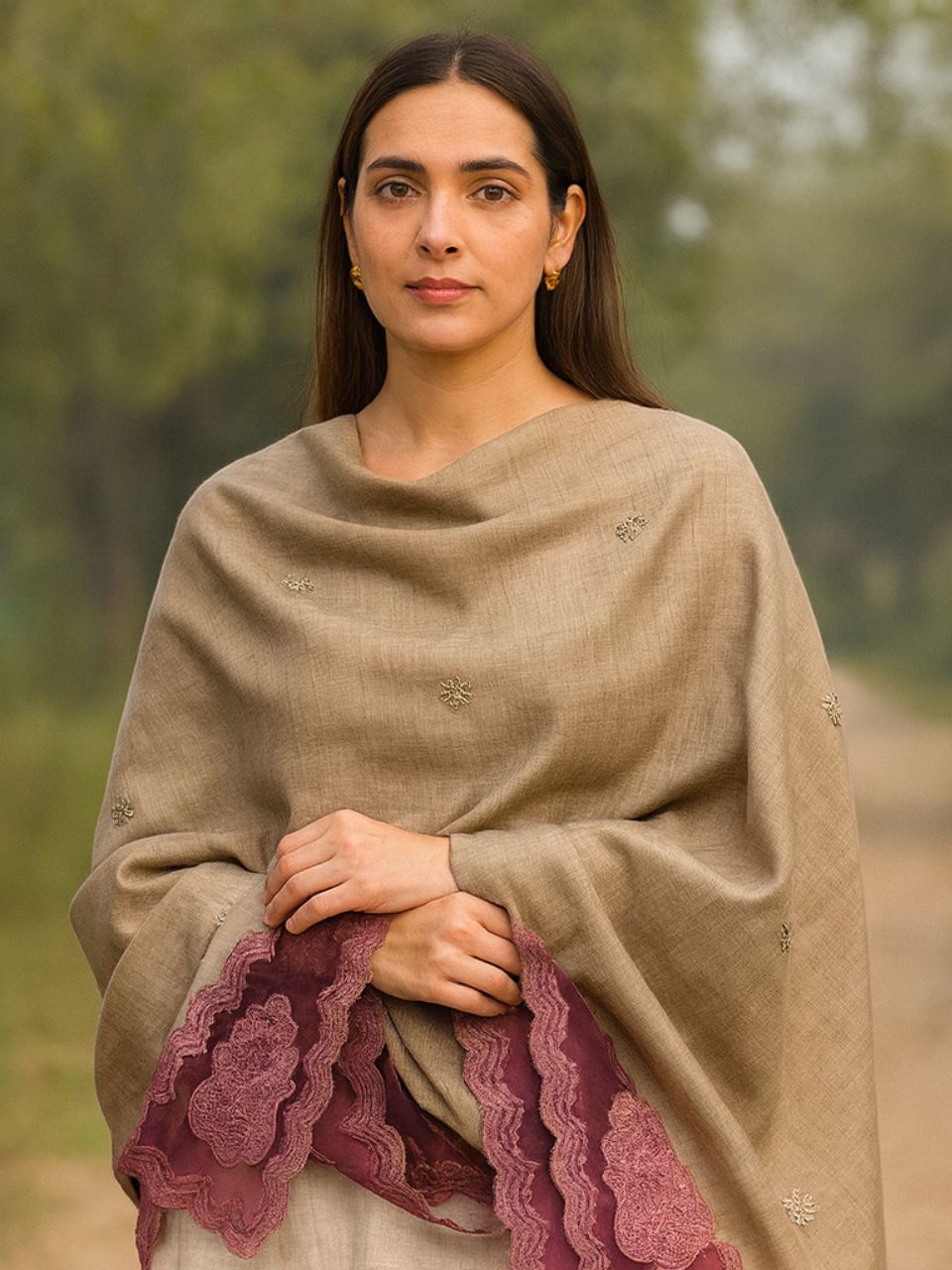 Pashmina Shawl Elegant And Beautiful Machine Cut Work With Machine Embroidery Shawl Excellent Quality Pashmina