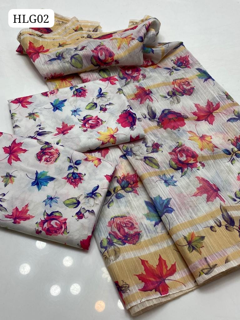 Swiss wail Digital Print Shirt & Trouser Along With Flower Monar Digital Print Dupatta 3Pcs Dress