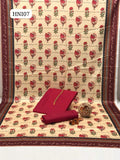 Calligraphy Digital Print original Swiss wail Duppata Along With Kataan Silk Shirt And Trouser 3 Pc Dress With Out Neck Lin