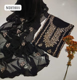  Stuff Soft Bamber Chiffon Beautiful Hand Embroidery Work Shirt With Bamber Chiffon Dupatta 2Pc Dress