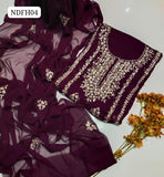  Stuff Soft Bamber Chiffon Beautiful Hand Embroidery Work Shirt With Bamber Chiffon Dupatta 2Pc Dress