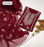  Stuff Soft Bamber Chiffon Beautiful Hand Embroidery Work Shirt With Bamber Chiffon Dupatta 2Pc Dress