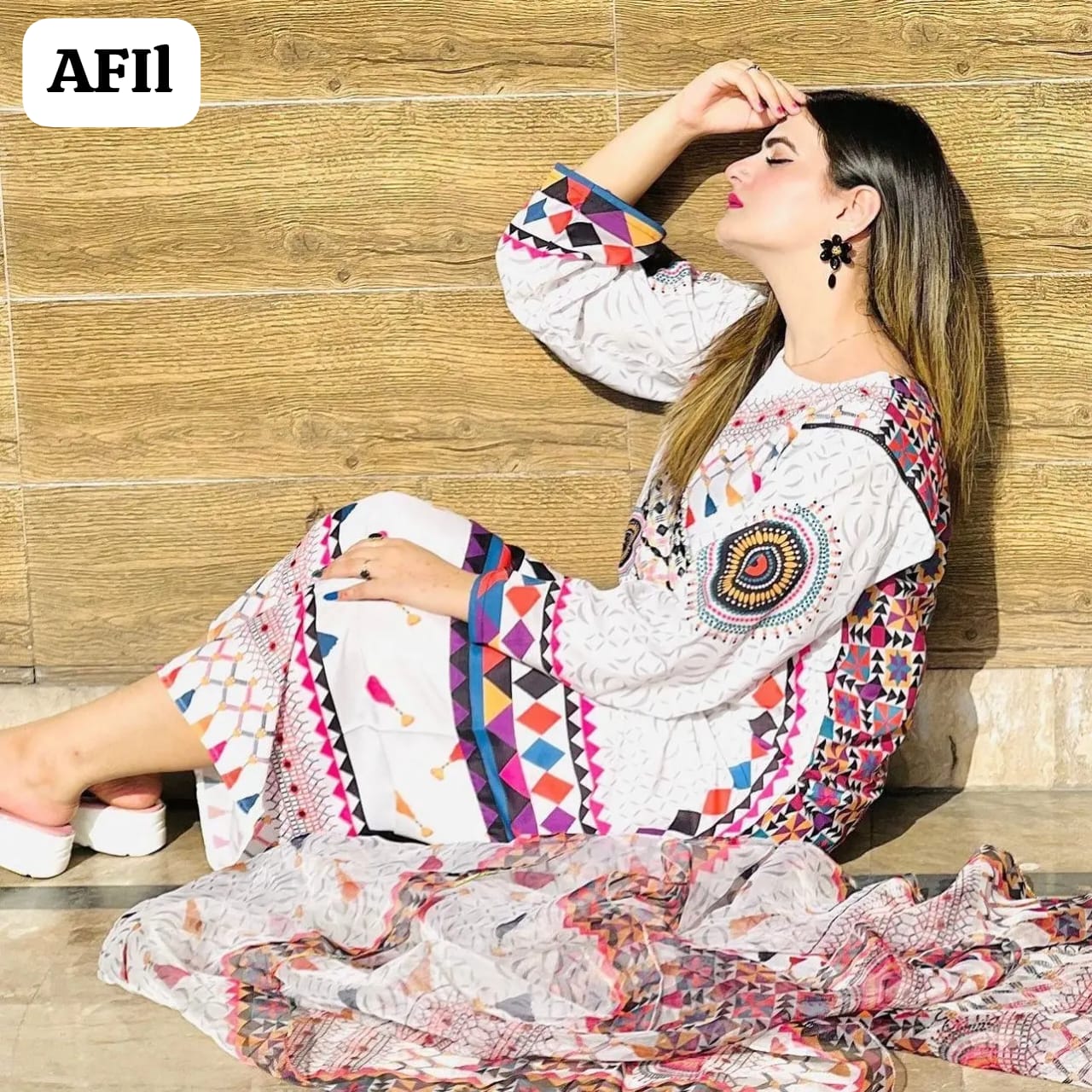 Stuff Viscose  Digital Print Shirt, Printed Trouser Along With Chiffon Printed Dupatta 3pcs Dress