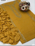 Stuff Soft Bhimber Chiffon Mukesh Kamdani Gala Front Heavy Work & Sleeves Mukesh Work And Bhamber Chiffon Dupatta 2PC Dress