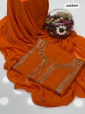 Stuff Soft Bhimber Chiffon Mukesh Kamdani Gala Front Heavy Work & Sleeves Mukesh Work And Bhamber Chiffon Dupatta 2PC Dress
