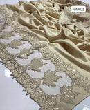 Stuff Pashmina Elegant And Beautiful Sequence Embroidery +Cut work   Light weight shwal