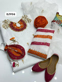Stuff Organza Multi pplic Tilla Aari Beads Embroidery Shirt And Organza Boti Dupatta With Kattan SIlk Trouser 3PC Dress
