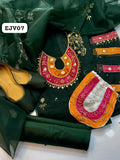 Stuff Organza Multi pplic Tilla Aari Beads Embroidery Shirt And Organza Boti Dupatta With Kattan SIlk Trouser 3PC Dress