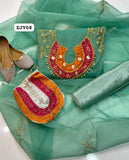 Stuff Organza Multi pplic Tilla Aari Beads Embroidery Shirt And Organza Boti Dupatta With Kattan SIlk Trouser 3PC Dress