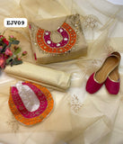 Stuff Organza Multi pplic Tilla Aari Beads Embroidery Shirt And Organza Boti Dupatta With Kattan SIlk Trouser 3PC Dress