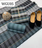 Multani Check cotton Shirt   With Check Cotton Lining Dupatta  And lining Trouser