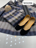 Multani Check cotton Shirt   With Check Cotton Lining Dupatta  And lining Trouser