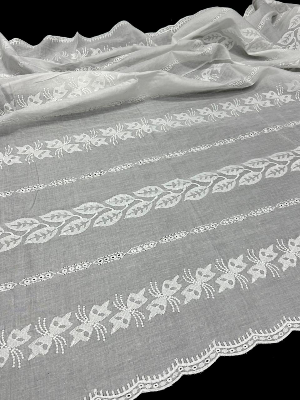 Pure Lawn Chadar Elegant And Beautiful Chicken Machine Embroidered Chadar Excellent Quality Lawn