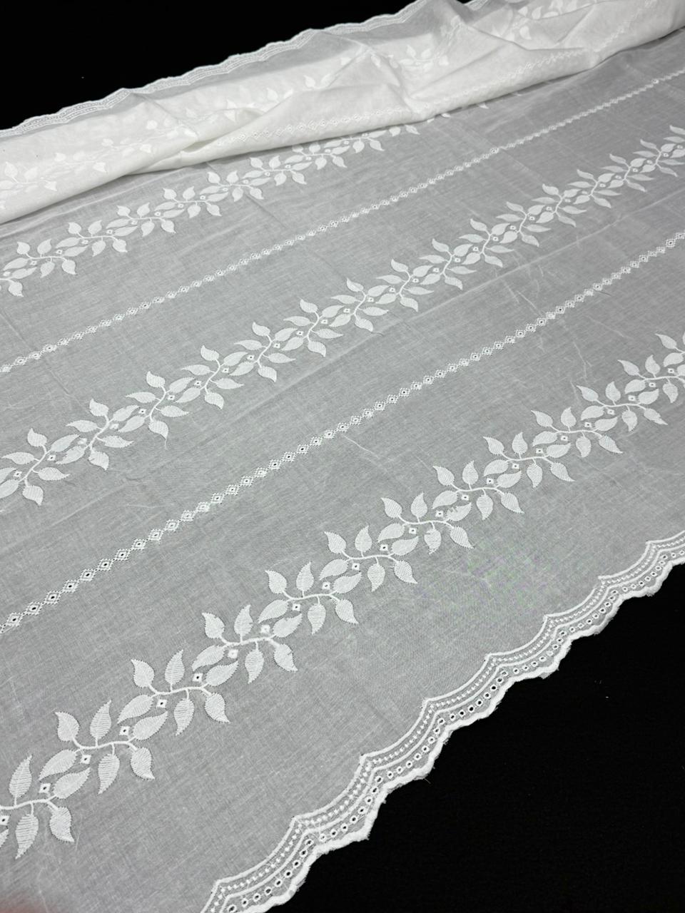 Pure Lawn Chadar Elegant And Beautiful Chicken Machine Embroidered Chadar Excellent Quality Lawn