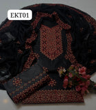 COMPUTER AARI SINDHI EMBROIDERY ON SOFT LAWN  SHIRT, EMBROIDERED TROUSER WITH CHIFFON DUPPATTA 4 SIDES EMBROIDERED... 3PC SUIT