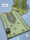 Stuff Lawn GTM Bareeza lawn LCD Gotta Panel Embroidery Shirt And Chifon LCD Gotta WPrk Dupatta With Plain Trouser 3PC Dress