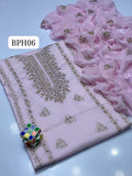 Stuff Lawn GTM Bareeza lawn LCD Gotta Panel Embroidery Shirt And Chifon LCD Gotta WPrk Dupatta With Plain Trouser 3PC Dress