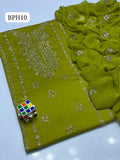 Stuff Lawn GTM Bareeza lawn LCD Gotta Panel Embroidery Shirt And Chifon LCD Gotta WPrk Dupatta With Plain Trouser 3PC Dress