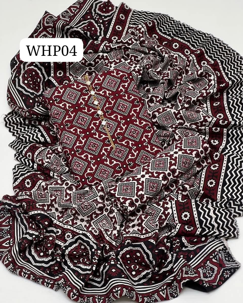Stuff Pure Cotton Ajrak Print Shirt And mAtching Trouser WIth Traditional Ajrak Dupatta 3PC Dress