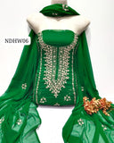 Stuff Soft Bamber Chiffon Handmade LCD Gotta Work Shirt And Dupatta 2PC Dress