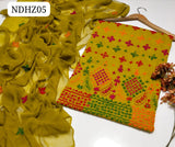 Stuff Pure Lawn 100/100 Handmade balochi Daman Jaal Style Neat Work Shirt And Plain Trouser With Chiffon Embroidery Dupatta 3PC Dress
