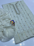 Stuff bember Crinkle  Mukaish Gala Jaal Shirt, Along with bember Crinkle Mukaish Work Dupatta 2pcs  Dress