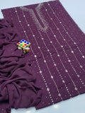 Stuff bember Crinkle  Mukaish Gala Jaal Shirt, Along with bember Crinkle Mukaish Work Dupatta 2pcs  Dress