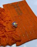 Stuff bember Crinkle  Mukaish Gala Jaal Shirt, Along with bember Crinkle Mukaish Work Dupatta 2pcs  Dress