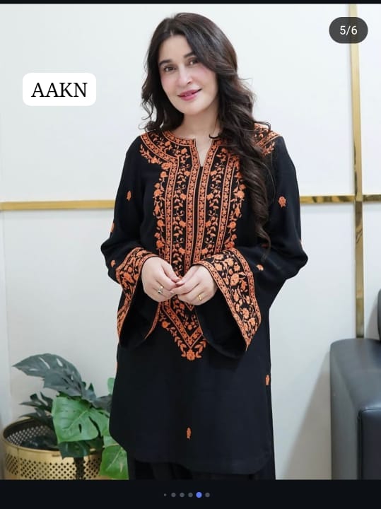 Stuff Lawn Cross Stich Embroidery Shirt And Karinkle Chiffon Embroidery Dupatta With Embroidery Trouser 3PC Dress