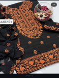Stuff Lawn Cross Stich Embroidery Shirt And Karinkle Chiffon Embroidery Dupatta With Embroidery Trouser 3PC Dress