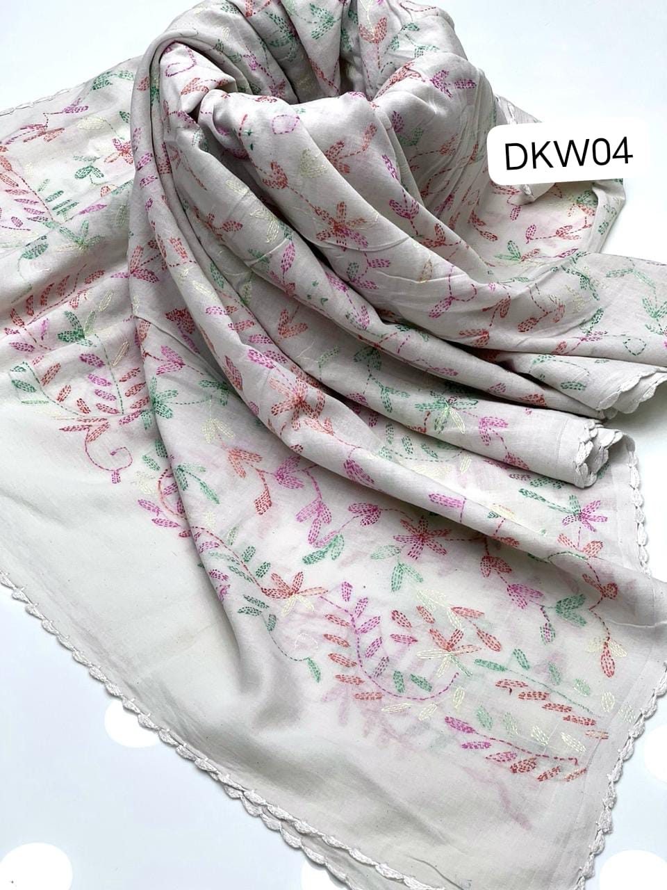 Stuff Pure Lawn Elegant And Beautiful Multani HandMade Embroidery Chaddar Four Side Handmade Lace