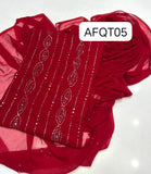 Stuff Bember Crinkle  Mukaish  Jaal  Shirt, Along with bember Crinkle Mukaish Work Dupatta 2pcs  Dress