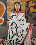 Calligraphy Digital Print Swiss Lawn Dupatta Along Wit Kattan Silk Shirt And Trouser 3PC Dress