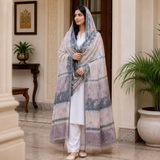 Pure Lawn Jacquard With Handmade Embroidery Chaddar