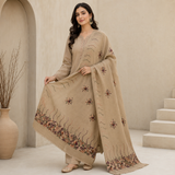 Pure Lawn Self Jacquard Handmade Embroidery Chaddar