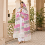 Pure Lawn Jacquard Handmade Chawal Tanka Embroidery Chaddar