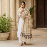 Pure Lawn Jacquard Handmade Chawal Tanka Embroidery Chaddar