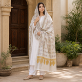 Pure Lawn Jacquard Handmade Chawal Tanka Embroidery Chaddar