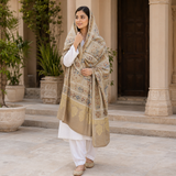 Pure Lawn Jacquard Handmade Chawal Tanka Embroidery Chaddar