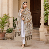 Pure Lawn Jacquard Handmade Chawal Tanka Embroidery Chaddar