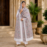 Pure Lawn Self Jacquard Handmade Embroidery Chaddar