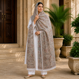 Pure Lawn Self Jacquard Handmade Embroidery Chaddar