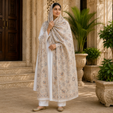 Pure Lawn Self Jacquard Handmade Embroidery Chaddar