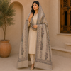 Winter Pashmina Block Print With Handmade Soi Embroidery Shawl