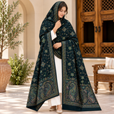 Winter Pashmina Block Print With Handmade Soi Embroidery Shawl