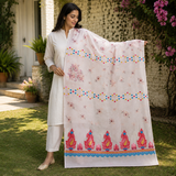 Pure Lawn Jacquard With Handmade Embroidery Chaddar