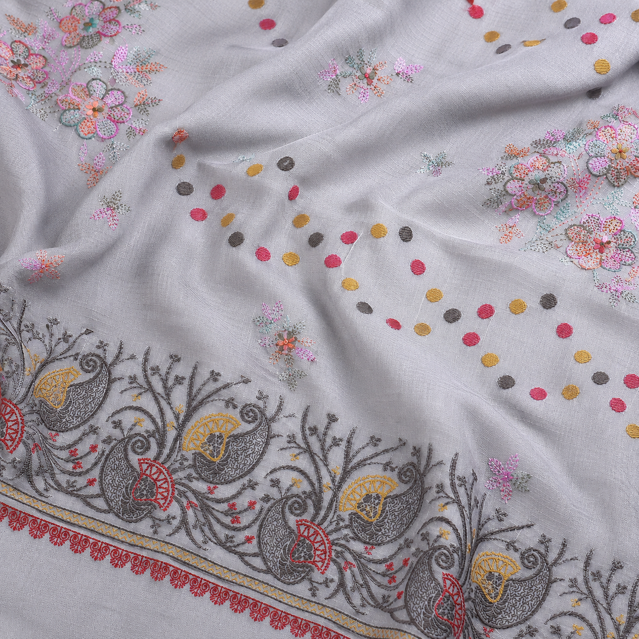 Pure Lawn Jacquard With Handmade Embroidery Chaddar