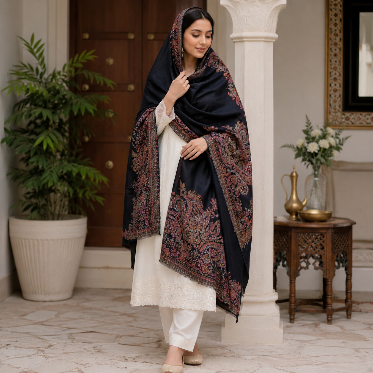 Summer Pure Lawn Soi Print Hand Embroidery Chaddar