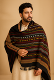 Stuff Winter Gents Velvet &nbsp;Balochi &nbsp;Beautiful 4 Sided Border Shawl